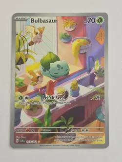 Bulbasaur 143/142 Stellar Crown Illustration Rare Holo Pokemon Card - Near Mint - Image 1