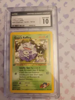 Koga's Koffing 79/132 1st Edition Gym Challenge Pokemon Card CGC Gem Mint 10!!! - Image 1