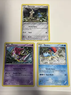 Pokemon 2012-2015 Black Star Promo Holo Card Lot MP - Hoopa, Keldeo, & Honedge - Image 1