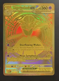Pokemon MEGA Evolutions: Mega Gardevoir EX 187/132 English Gold Hyper Rare Card - Image 1