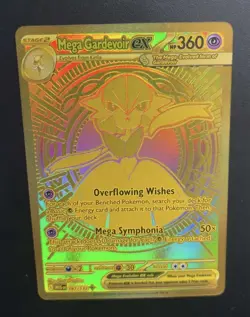 Pokemon MEGA Evolutions: Mega Gardevoir EX 187/132 English Gold Hyper Rare Card - Image 2