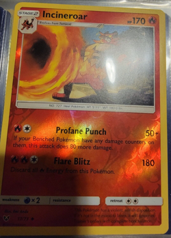 Reverse Holo Foil Incineroar # 17/73 Shining Legends Set Pokemon Cards NM/MINT - Image 1