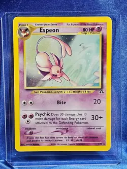 Pokemon TCG: 2001 Neo Discovery Espeon 1/75 Holo Rare LP Card Light Play - Image 1