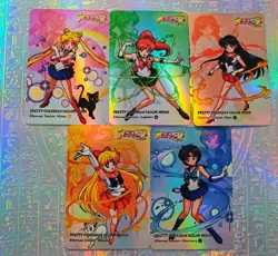 5 Card Holo Sailor Moon Mercury Mars Jupiter Venus Sexy Holo Oil - Image 1