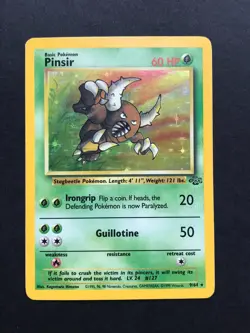 Pinsir 9/64 Jungle Holo – Vintage Pokemon Card WOTC 1999 – Played - Image 1