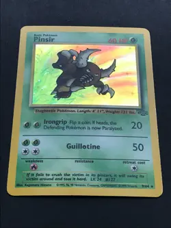 Pinsir 9/64 Jungle Holo – Vintage Pokemon Card WOTC 1999 – Played - Image 3