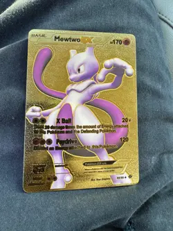Pokemon Mewtwo Gold Foil Card 98/99 Great Condition - Image 1