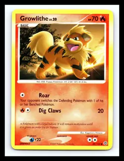 💥 GROWLITHE # 89/132 Secret Wonders Pokemon TCG 2007 Vintage Card - Image 1