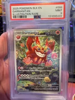 2025 POKEMON BLK EN DARMANITAN ILLUSTRATION RARE #098 Psa 9 - Image 1