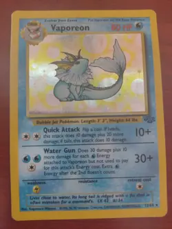 Pokemon TCG Vaporeon Jungle 12/64 Holo Unlimited Holo Rare Great Condition - Image 1