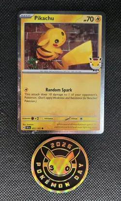 Pikachu 051 /162 Stamped 2026 Pokemon Day 30 Promo TCG With Coin - Image 2