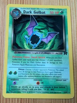 Dark Golbat 24/82 Non Holo Rare Team Rocket Pokemon Card MP Wotc Vintage - Image 1