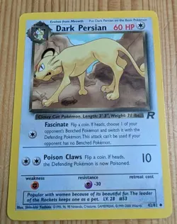 Dark Persian 42/82 Team Rocket Uncommon LP Vintage Pokemon WOTC - Image 1