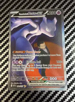 Pokemon Team Rocket's Mewtwo EX Special Illustration Rare Holo 281/217 MINT NM - Image 1