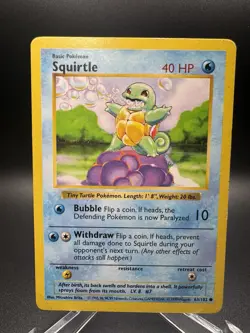 Squirtle 063/102 Shadowless - Pokemon: Base Set - Regular (LP) - Image 1