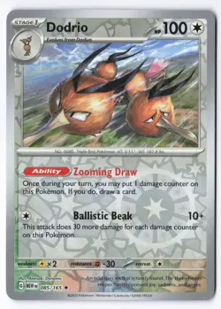 Pokemon TCG Dodrio 085/165 Reverse Holo 151 NM-LP - Image 1