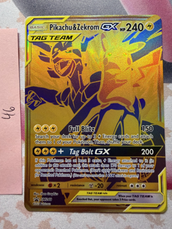 Pokemon TCG Pikachu&Zekrom GX SM248 Gold Promo Holo NM - Image 1