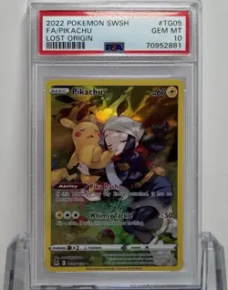 Pokemon Pikachu Lost Origin Trainer Gallery Full Art #TG05 PSA 10 Gem Mint - Image 1