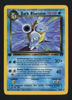 Dark Blastoise 20/82 1st Edition Team Rocket Rare Pokemon TCG - Image 1