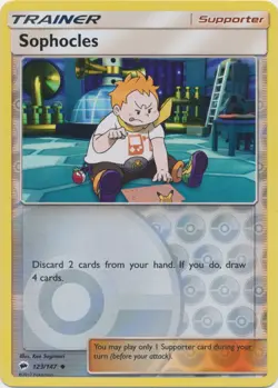 x4 Sophocles - 123/147 - Uncommon - Reverse Holo Pokemon SM3 Burning Shadows M/N - Image 1