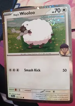 Pokemon Hop's Wooloo FART SWIRL 💫 Cosmos Holo 135/159 🔥 - Image 1