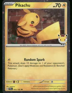 2026 Pikachu (Pokemon Day 2026) 051/162 Common Holo NM Pokemon - Image 1