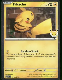2026 Pikachu (Pokemon Day 2026) 051/162 Common Holo NM Pokemon - Image 1