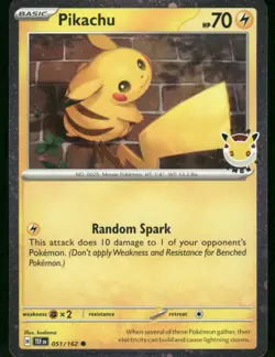2026 Pikachu (Pokemon Day 2026) 051/162 Common Holo NM Pokemon - Image 1