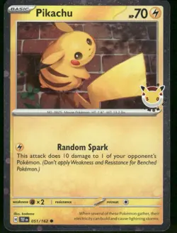 2026 Pikachu (Pokemon Day 2026) 051/162 Common Holo NM Pokemon - Image 1