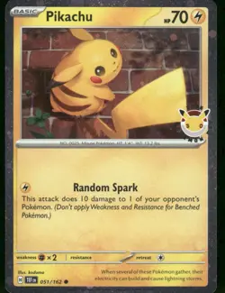 2026 Pikachu (Pokemon Day 2026) 051/162 Common Holo NM Pokemon - Image 1