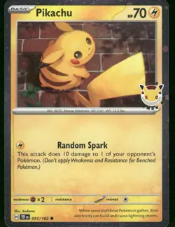 2026 Pikachu (Pokemon Day 2026) 051/162 Common Holo NM Pokemon - Image 1