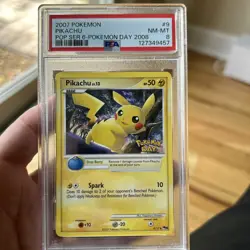 Pikachu Pokemon Day Stamped POP Series 6 PSA 8 - Image 1