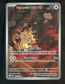 Pokemon TCG Team Rockets Meowth Card 203/182 Destined Rivals - Image 1