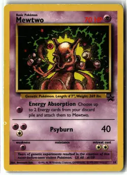 Mewtwo ⭐ 14 Wizards Black Star Promo Vintage WOTC 1999 Pokemon LP/MP - Image 1