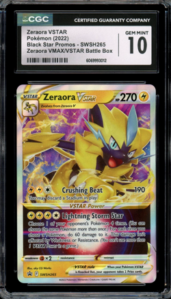 CGC 10 Gem Mint Zeraora VStar Black Star Promo SWSH265 Pokemon - Image 1