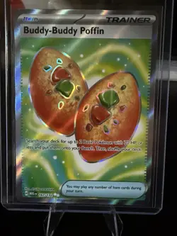 Pokemon TCG Buddy-Buddy Poffin Ultra Rare Full Art 167/132 NM Pack Fresh Holo - Image 1