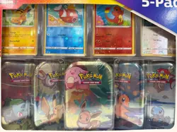 POKEMON KANTO FRIENDS MINI TIN BOX SET 4 HOLO PROMO COSTCO EXCLUSIVE NEW SEALED - Image 3