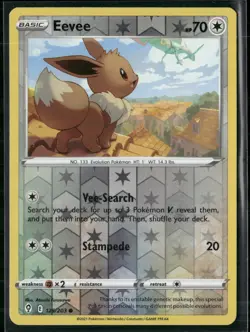 Eevee 125/203 Pokemon TCG SW&SH Evolving Skies Reverse Holo Common NM - Image 1