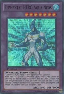 Lightly Played Elemental HERO Aqua Neos - LCGX-EN057 - Super Rare - 1st Edition - Image 1
