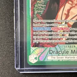 Bandai One Piece CCG Dracule Mihawk OP14-020 Leader Foil AA EN - Image 2