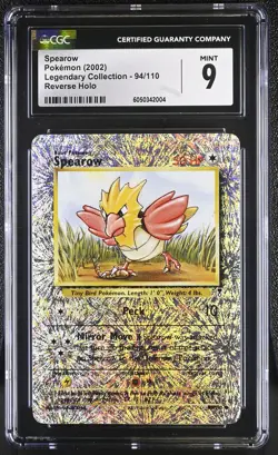 CGC 9 MINT Spearow Legendary Collection 94/110 Reverse Holo Pokemon Card - Image 1
