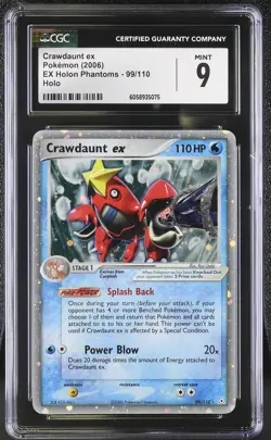 CGC 9 MINT Crawdaunt ex 2006 EX Holon Phantoms 99/110 Holo Pokemon Card - Image 1