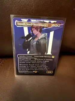 MTG Magic the Gathering Squall Seed Mercenary Borderless Foil Card Final Fantasy - Image 1