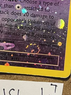 2001 Pokemon TCG Card Game Southern Islands Mew 1/18 SWIRL Holo Rare - Image 3