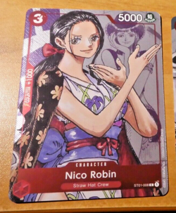 ONE PIECE ENGLISH CARD HOLO GAME CARTE Nico Robin ST01-008 EN TCG NEUF - Image 1