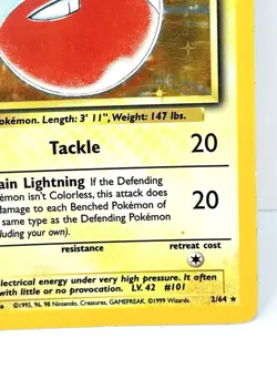 Pokemon TCG Electrode Jungle Holo Card 2/64 Unlimited Rare, No Symbol - Image 5