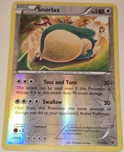 Snorlax 77/124 Fates Collide Reverse Holo 2016 Colorless Basic Pokemon Card HP - Image 1