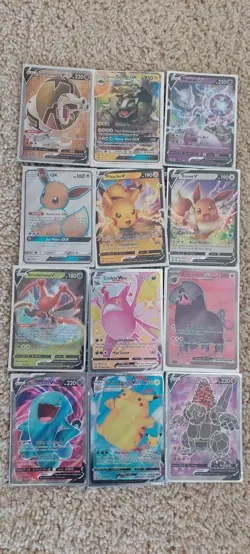 Pokemon Cards- 12 assorted cards VMax, GX, V, EX - Image 1