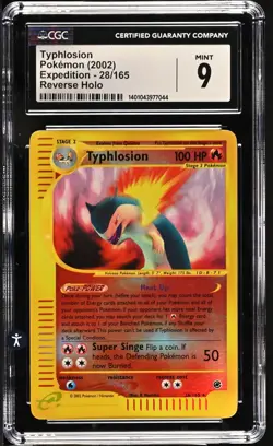 CGC 9 MINT Typhlosion 2002 Expedition 28/165 Reverse Holo Pokemon Card - Image 1