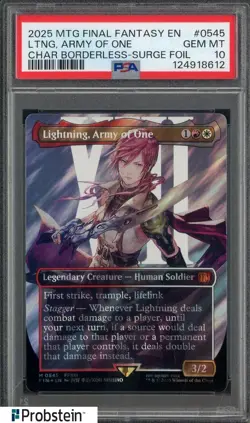 2025 MTG Final Fantasy Borderless Surge Foil #0545 Lightning Army of One PSA 10 - Image 1